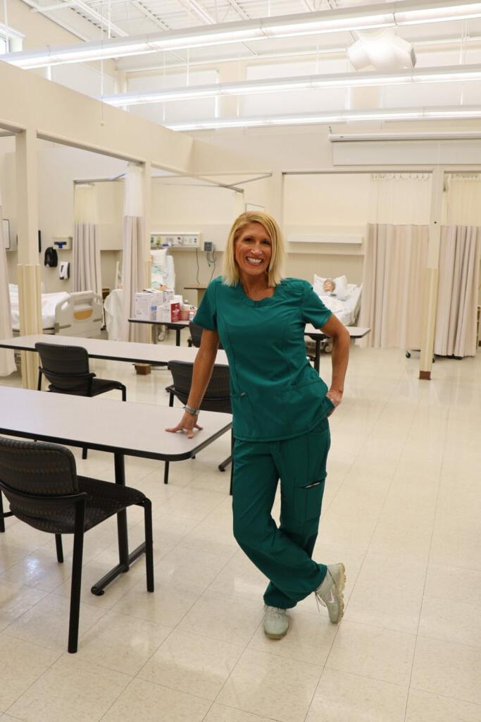 Stephanie Fleer in a JWCC nursing classroom